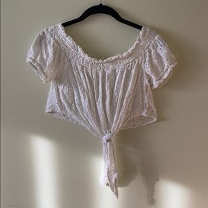 LA Hearts white cropped tee